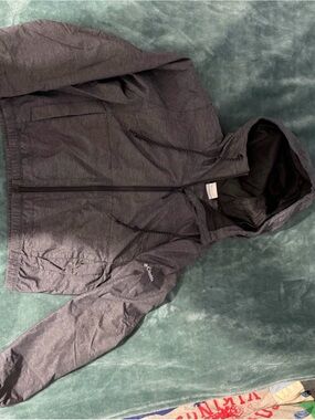 Columbia Hooded Windbreaker Jacket - Charcoal Gray